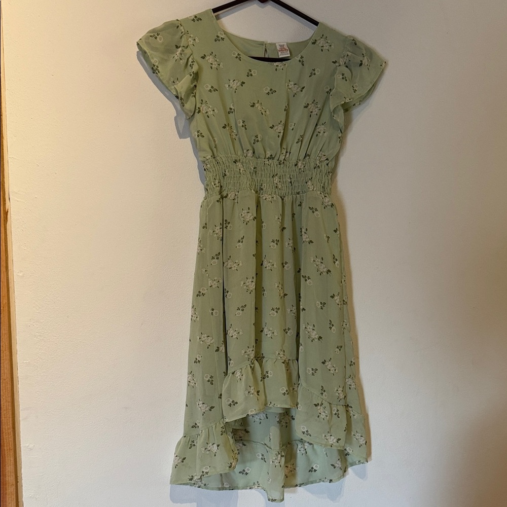 Floral Green Kids Dress